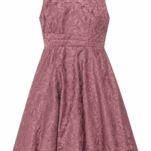 Jolie Moi Women Pink Floral Lace Fit & Flare Knee Length Dress UK 10