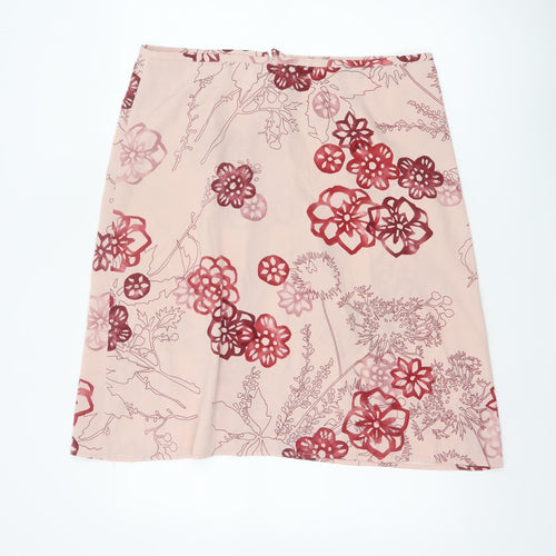 Rohan Women’s Pink Floral Flippy Skirt UK 16 Knee Length Travel