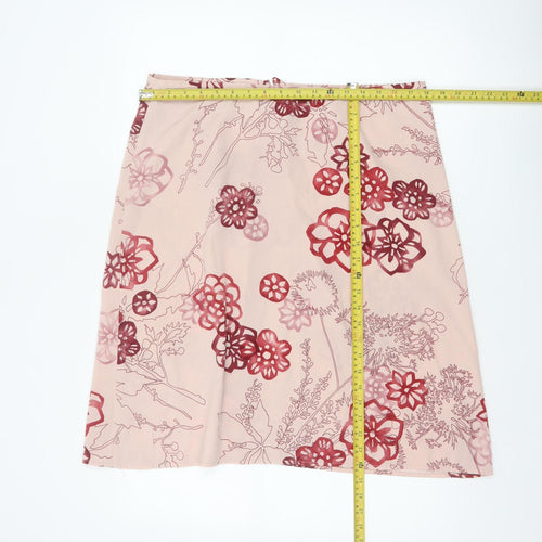 Rohan Women’s Pink Floral Flippy Skirt UK 16 Knee Length Travel