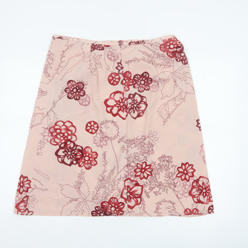 Rohan Women’s Pink Floral Flippy Skirt UK 16 Knee Length Travel