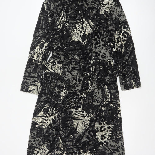 Georgede Women Black Ivory Floral Lace Sheath Dress UK 14