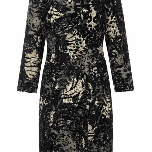 Georgede Women Black Ivory Floral Lace Sheath Dress UK 14