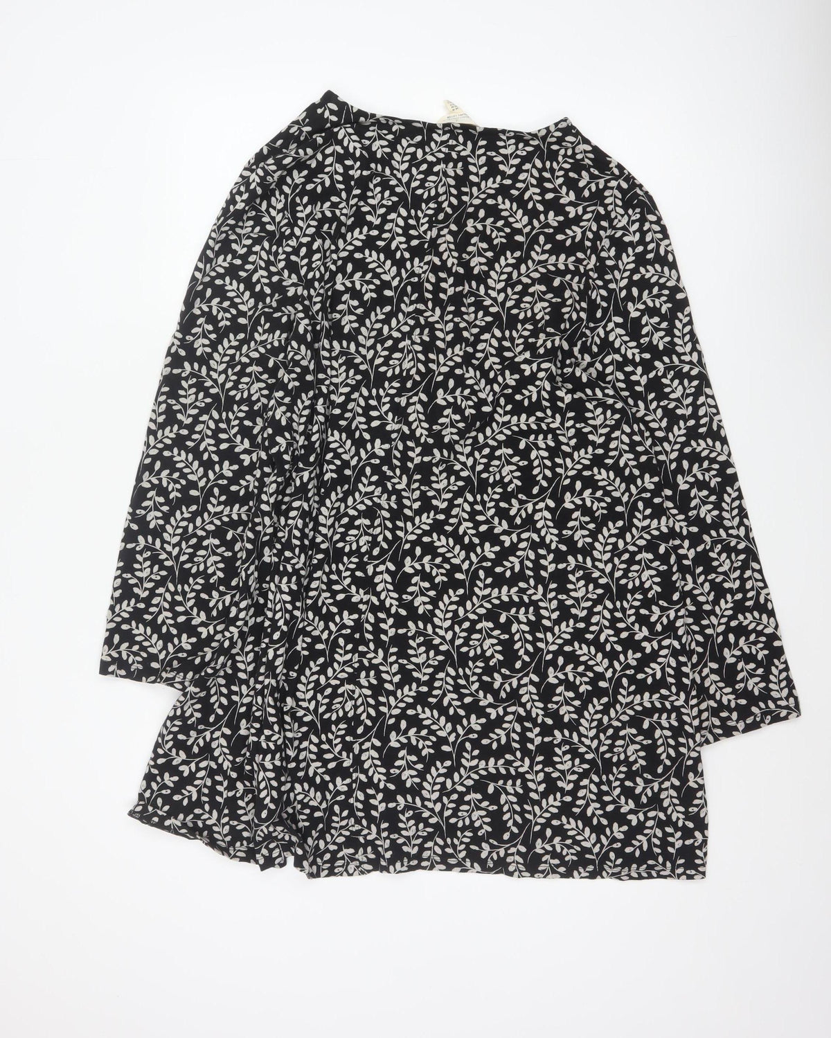 Seasalt Cornwall Women Black Floral Organic Cotton Tunic Dress UK 18