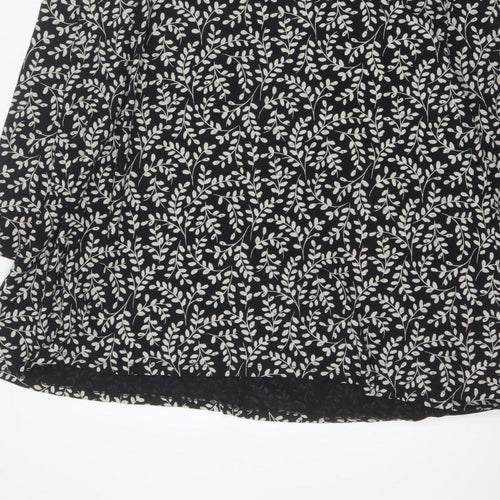 Seasalt Cornwall Women Black Floral Organic Cotton Tunic Dress UK 18