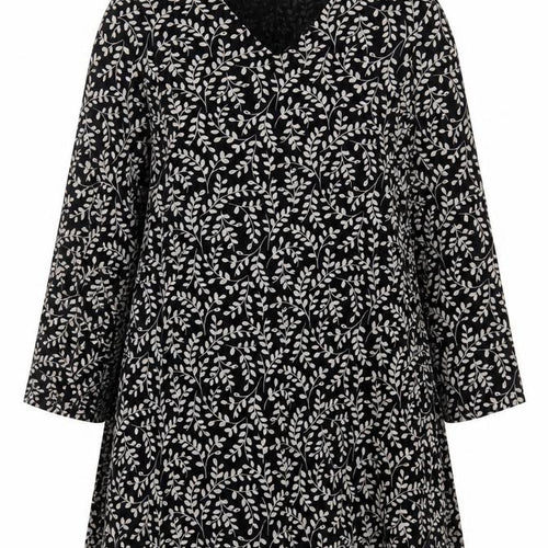 Seasalt Cornwall Women Black Floral Organic Cotton Tunic Dress UK 18