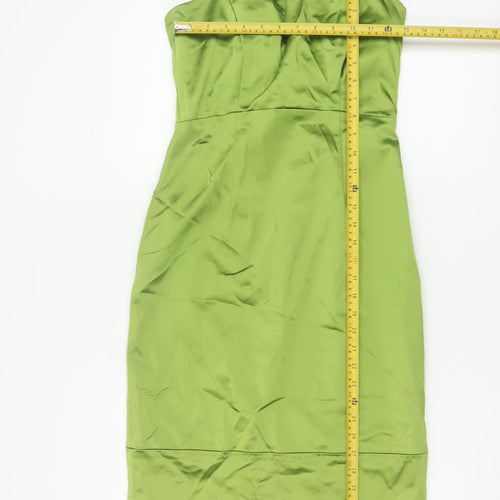 Coast Women Green UK 8 Satin Cowl Neck Midi Sheath Occasion Dress