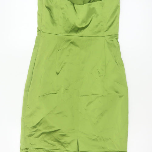 Coast Women Green UK 8 Satin Cowl Neck Midi Sheath Occasion Dress