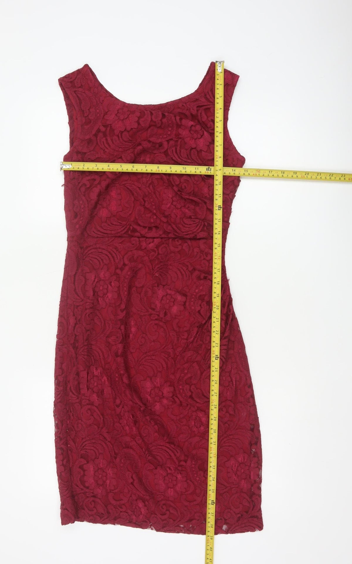 Joe Browns Women Red UK 10 Floral Lace Bodycon Knee Length Party Dress