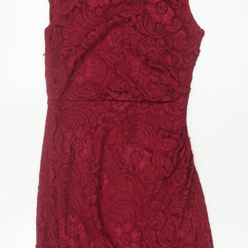 Joe Browns Women Red UK 10 Floral Lace Bodycon Knee Length Party Dress