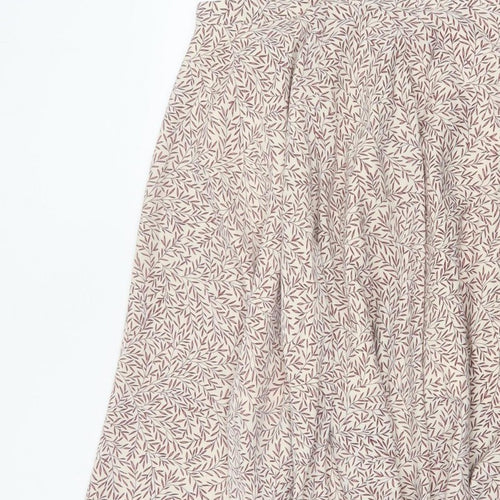Morris & Co x H&M Women Beige UK 10 Floral Asymmetric A-Line Skirt