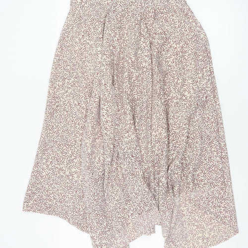 Morris & Co x H&M Women Beige UK 10 Floral Asymmetric A-Line Skirt