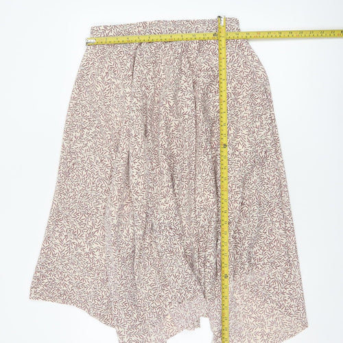 Morris & Co x H&M Women Beige UK 10 Floral Asymmetric A-Line Skirt