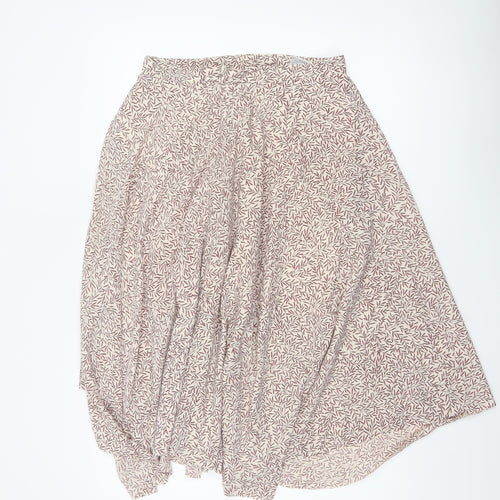 Morris & Co x H&M Women Beige UK 10 Floral Asymmetric A-Line Skirt