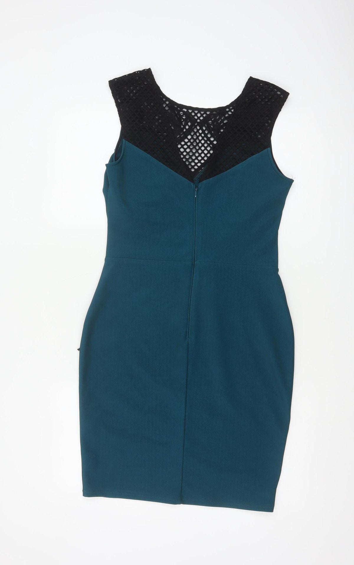 Lipsy Women Blue UK 12 Bodycon Lace Floral Knee Length Party Dress