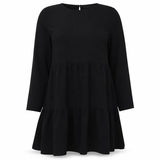 ASOS Design Women Black UK 12 Skater Mini Dress Long Sleeve