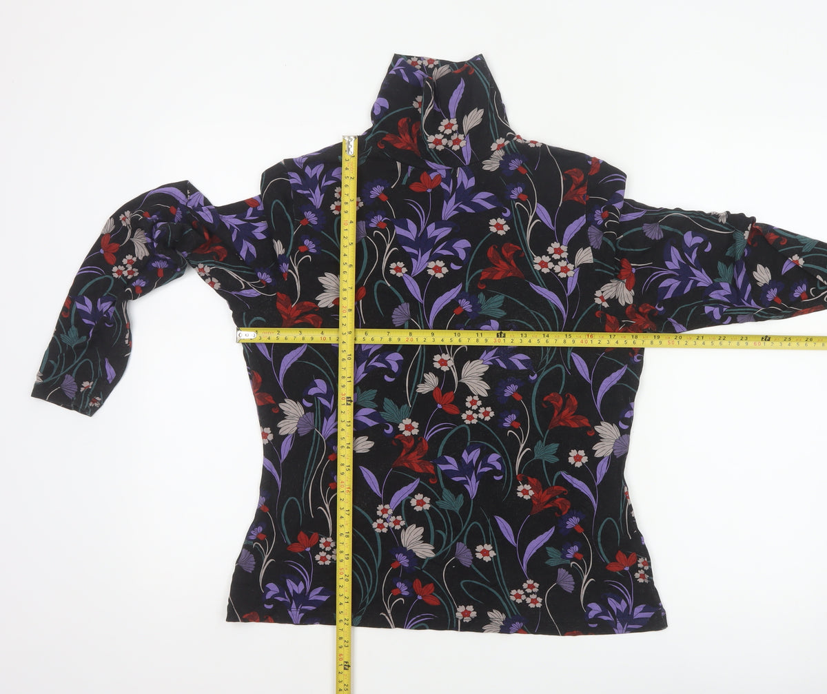 Joe Browns Women’s Black Floral Basic High Neck Top UK 14