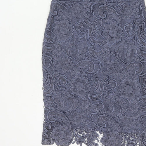 Paper Dolls Women Grey UK 12 Floral Lace Pencil Party Dress