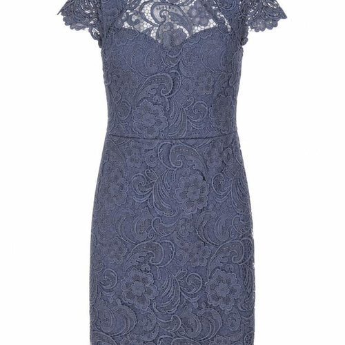 Paper Dolls Women Grey UK 12 Floral Lace Pencil Party Dress