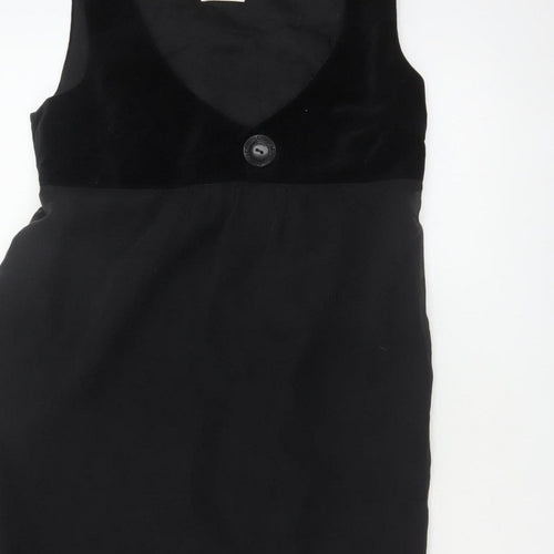 Toast Women Black Size 10 Velvet Empire Waist Sleeveless A-Line Dress