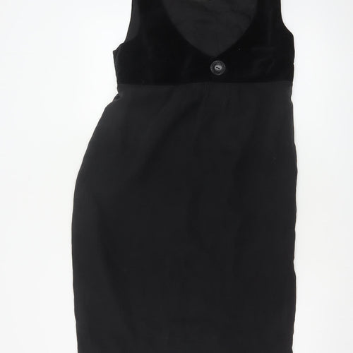 Toast Women Black Size 10 Velvet Empire Waist Sleeveless A-Line Dress