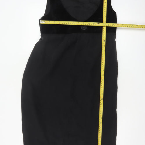 Toast Women Black Size 10 Velvet Empire Waist Sleeveless A-Line Dress