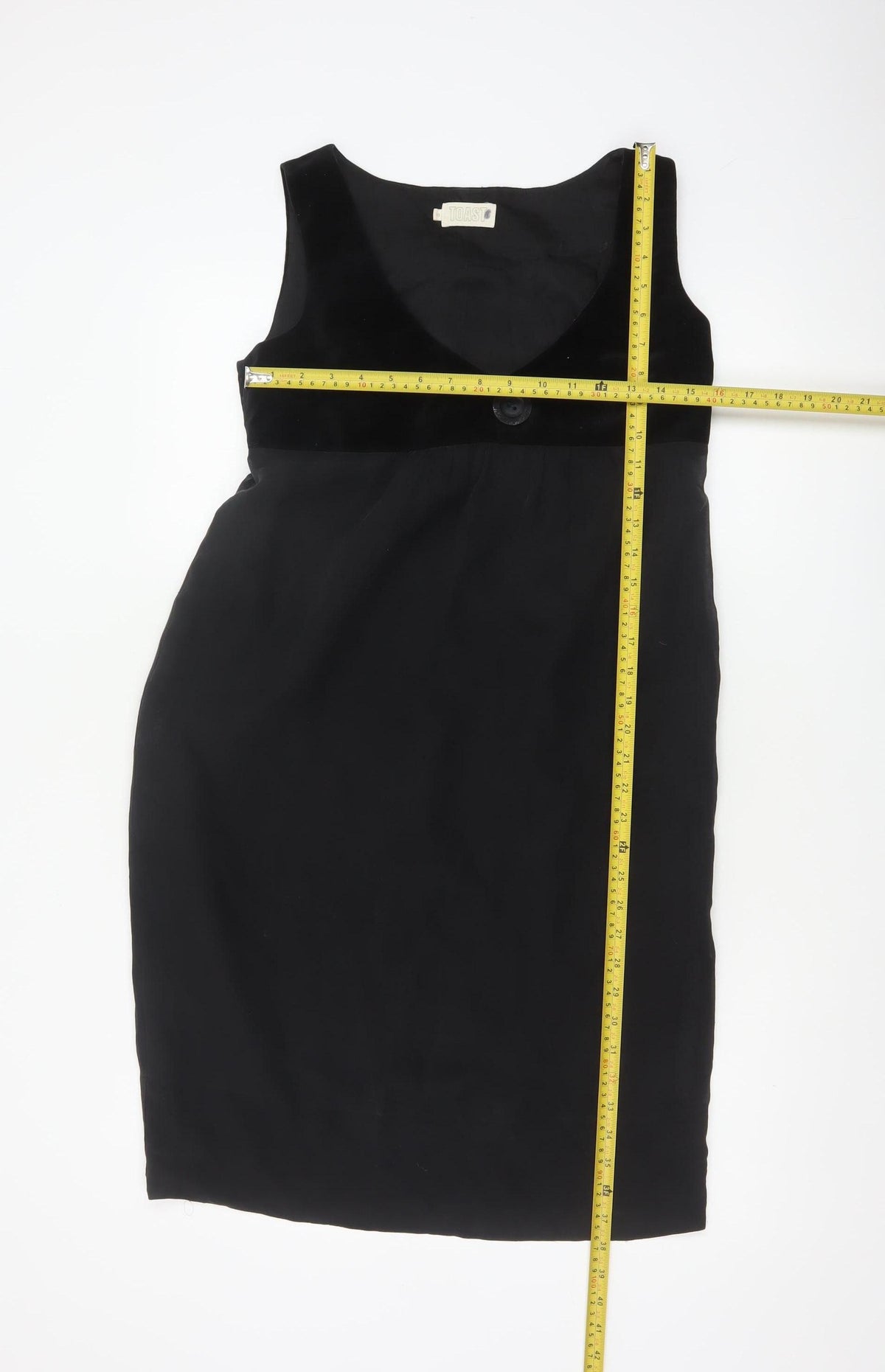 Toast Women Black Size 10 Velvet Empire Waist Sleeveless A-Line Dress