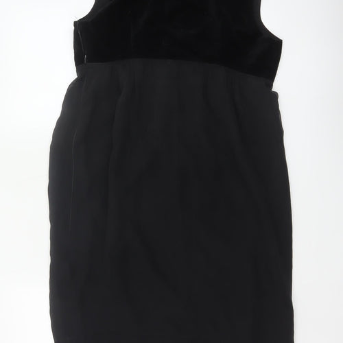 Toast Women Black Size 10 Velvet Empire Waist Sleeveless A-Line Dress