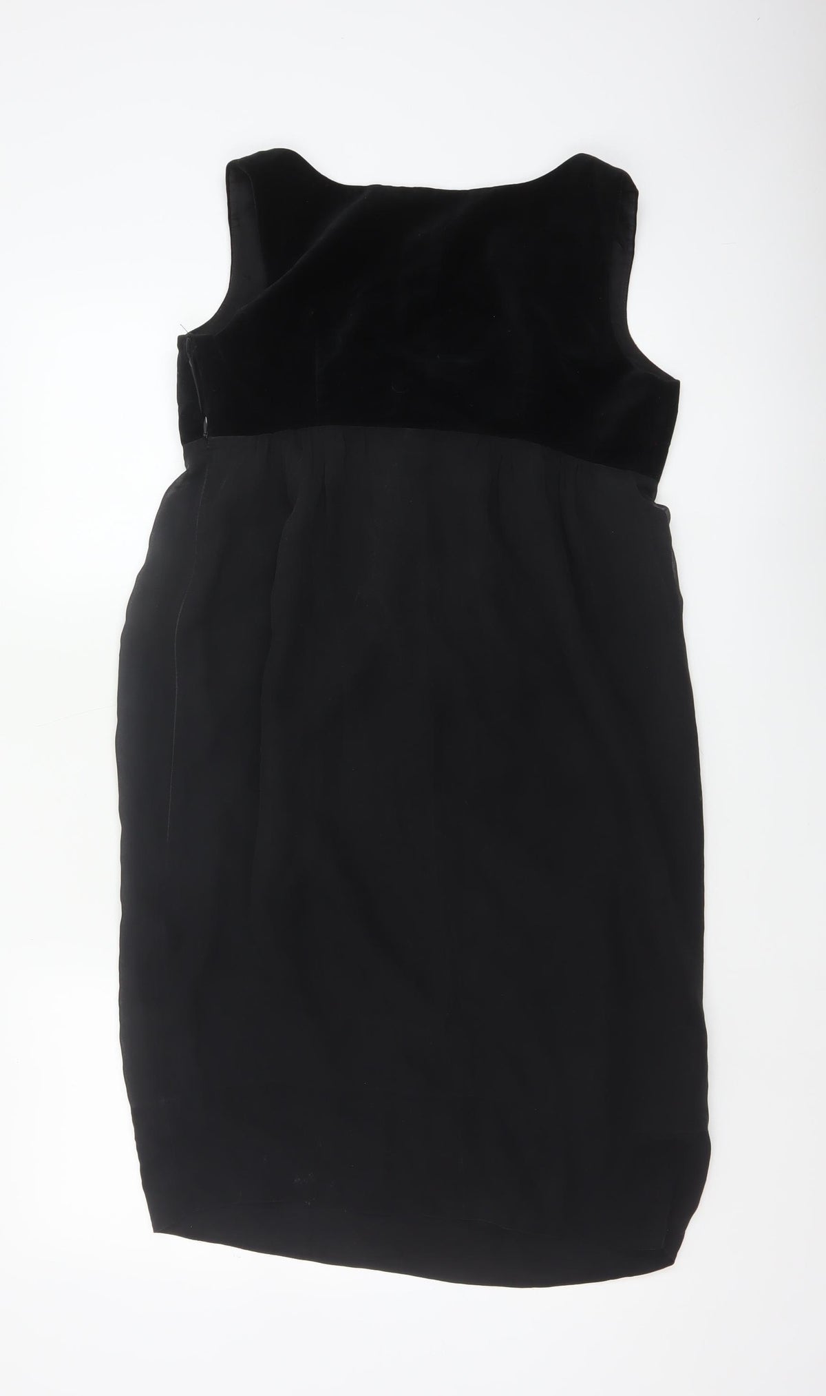 Toast Women Black Size 10 Velvet Empire Waist Sleeveless A-Line Dress