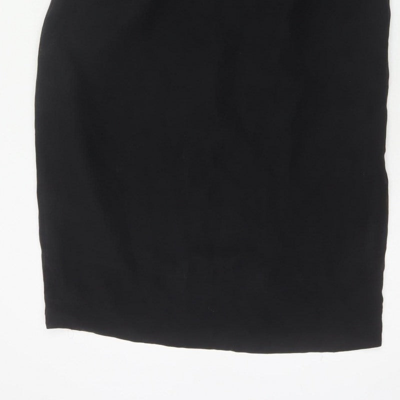 Toast Women Black Size 10 Velvet Empire Waist Sleeveless A-Line Dress