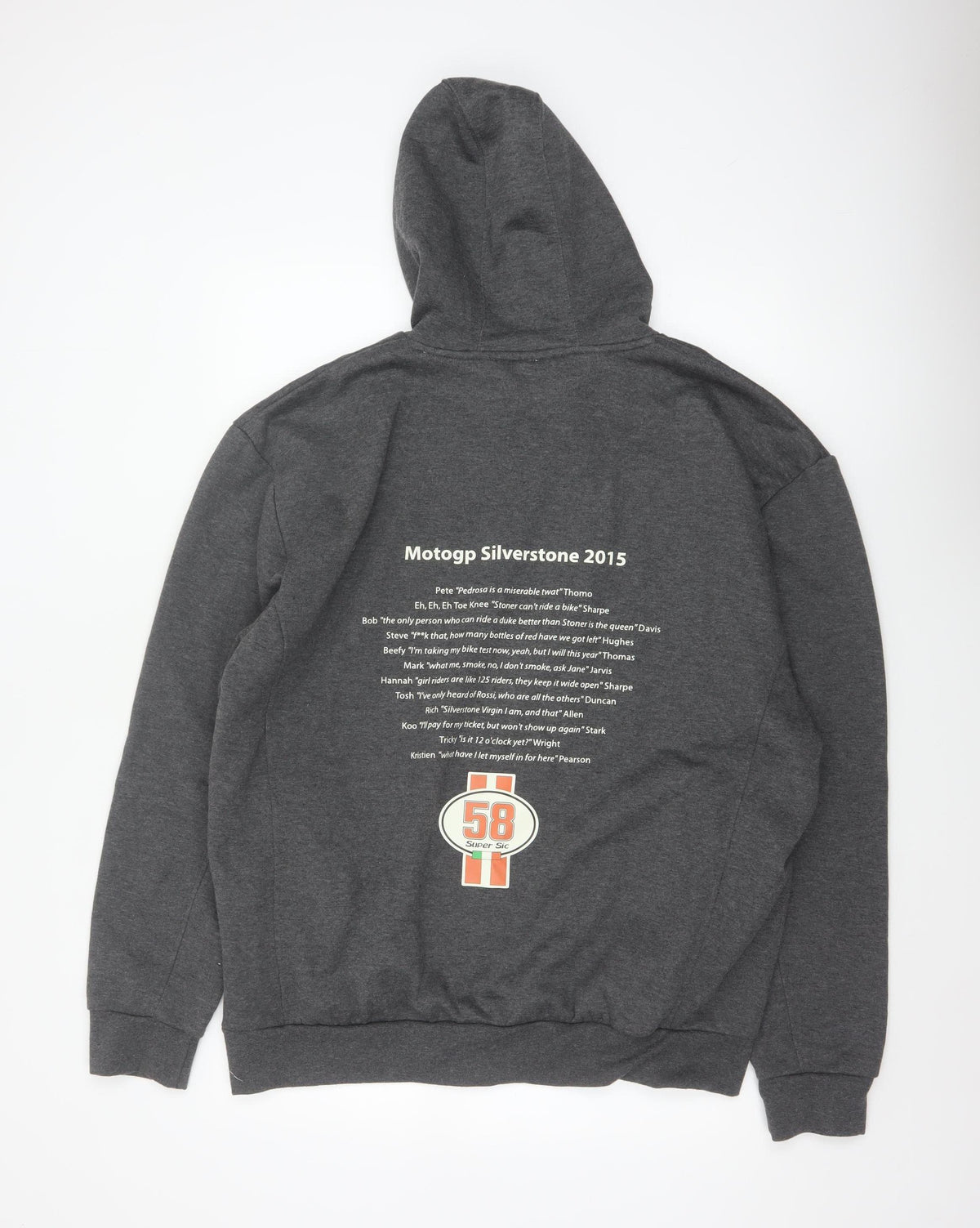 Slazenger Men’s Grey L Pullover Hoodie MotoGP Silverstone 2015 Racing