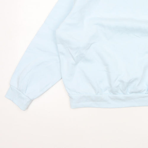 Marks & Spencer Women Blue M Crew Neck Pullover Sweatshirt Cotton
