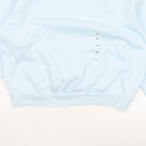 Marks & Spencer Women Blue M Crew Neck Pullover Sweatshirt Cotton