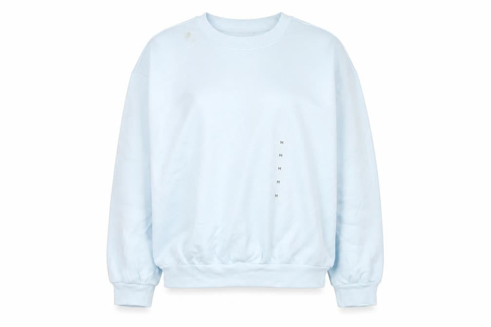 Marks & Spencer Women Blue M Crew Neck Pullover Sweatshirt Cotton