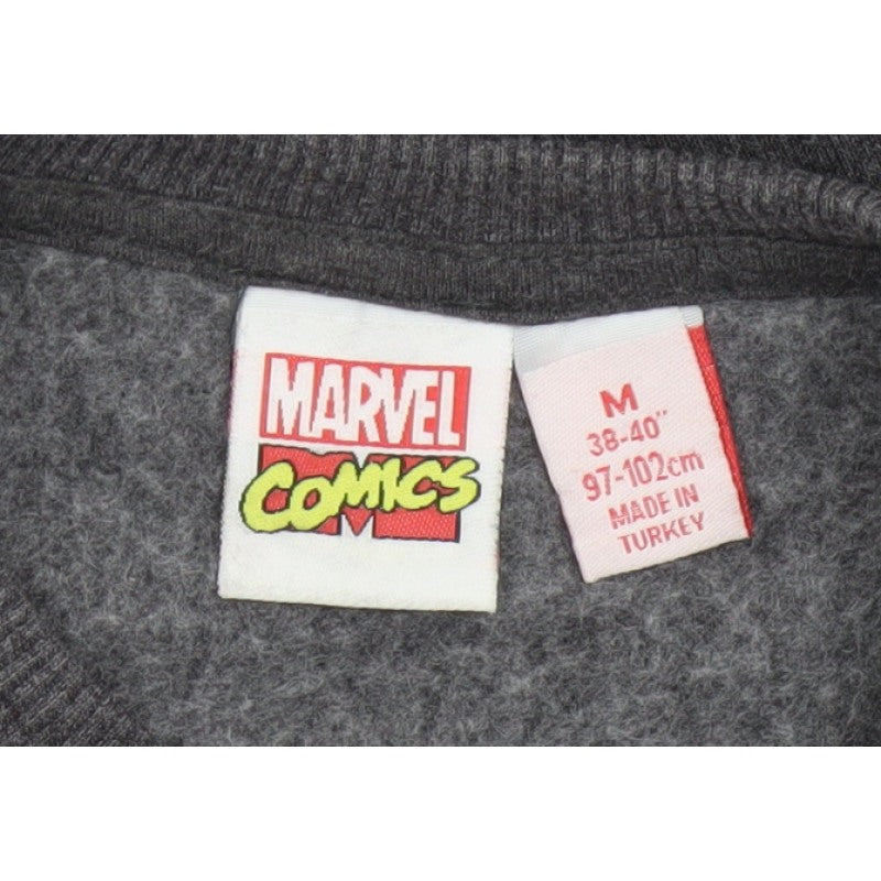 Marvel Comics Men Grey M Pullover Sweatshirt Hero Graphic Print
