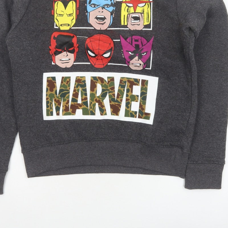 Marvel Comics Men Grey M Pullover Sweatshirt Hero Graphic Print