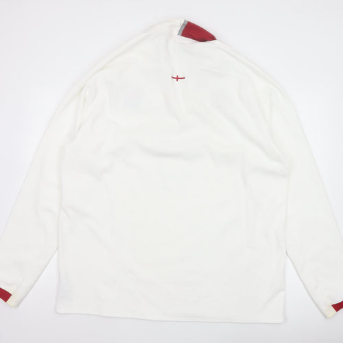 Canterbury Men’s White 2XL England Rugby O2 Long Sleeve Polo Shirt