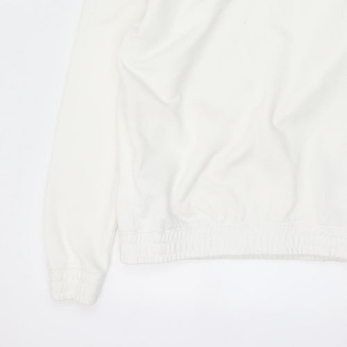 Soul Star Men’s White M Pullover Hoodie Logo Drawstring Pocket