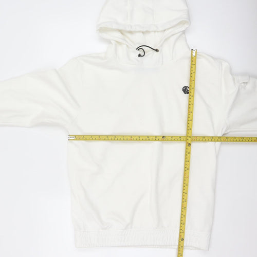 Soul Star Men’s White M Pullover Hoodie Logo Drawstring Pocket