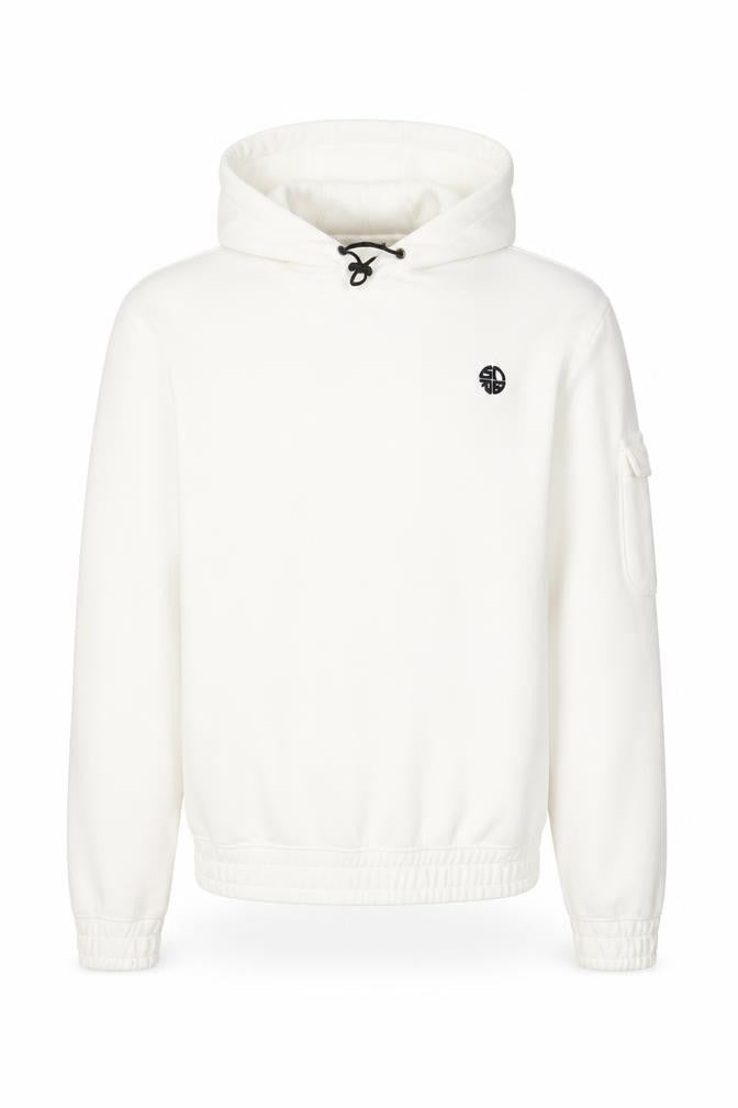 Soul Star Men’s White M Pullover Hoodie Logo Drawstring Pocket