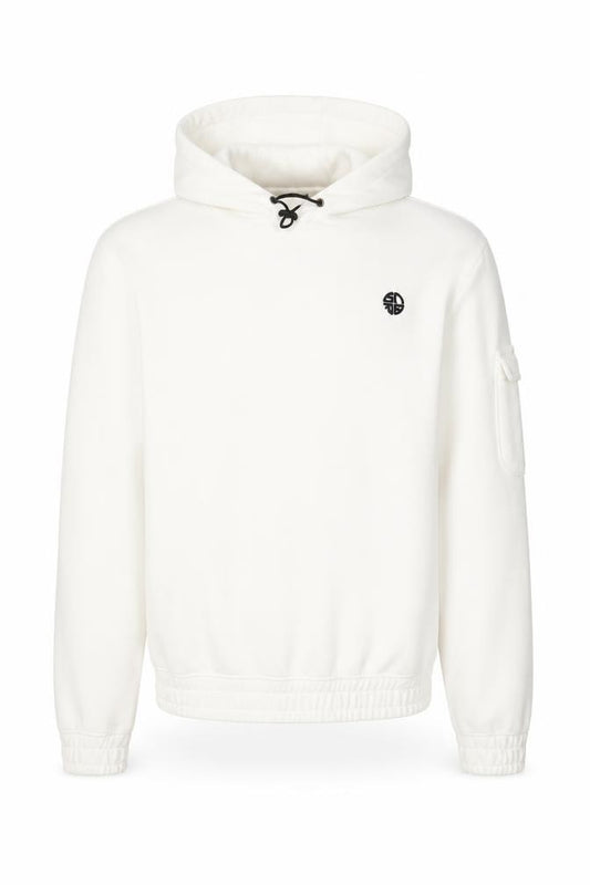 Soul Star Men’s White M Pullover Hoodie Logo Drawstring Pocket