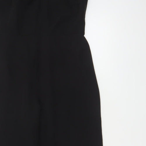 Lipsy London Women Black UK 12 Sleeveless V-Neck Wide-Leg Jumpsuit