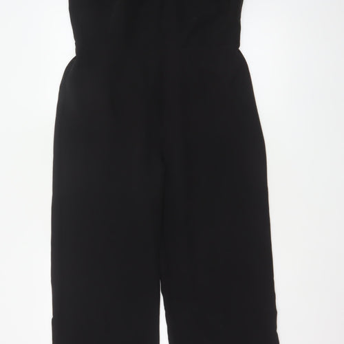 Lipsy London Women Black UK 12 Sleeveless V-Neck Wide-Leg Jumpsuit