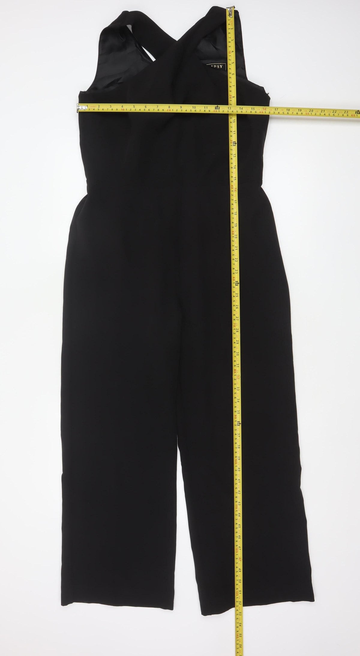 Lipsy London Women Black UK 12 Sleeveless V-Neck Wide-Leg Jumpsuit