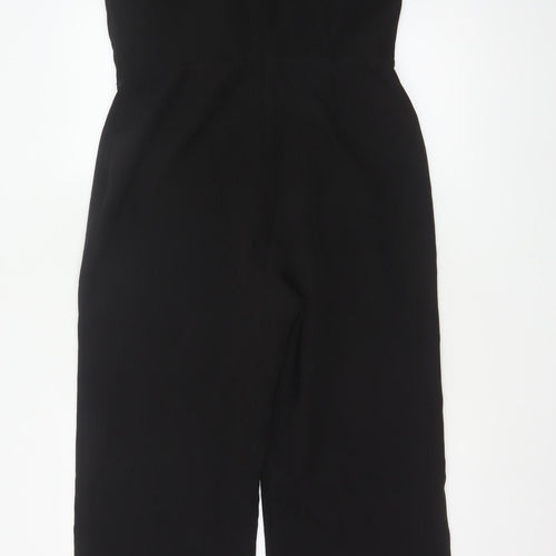 Lipsy London Women Black UK 12 Sleeveless V-Neck Wide-Leg Jumpsuit