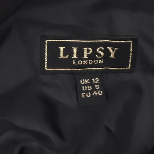 Lipsy London Women Black UK 12 Sleeveless V-Neck Wide-Leg Jumpsuit