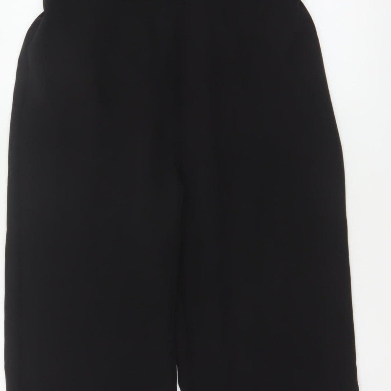 Lipsy London Women Black UK 12 Sleeveless V-Neck Wide-Leg Jumpsuit