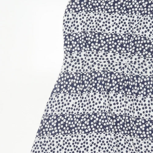 Boden Women Blue White UK 10 Fit & Flare Midi Floral Dress