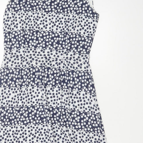 Boden Women Blue White UK 10 Fit & Flare Midi Floral Dress