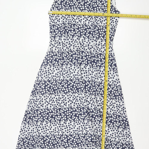 Boden Women Blue White UK 10 Fit & Flare Midi Floral Dress
