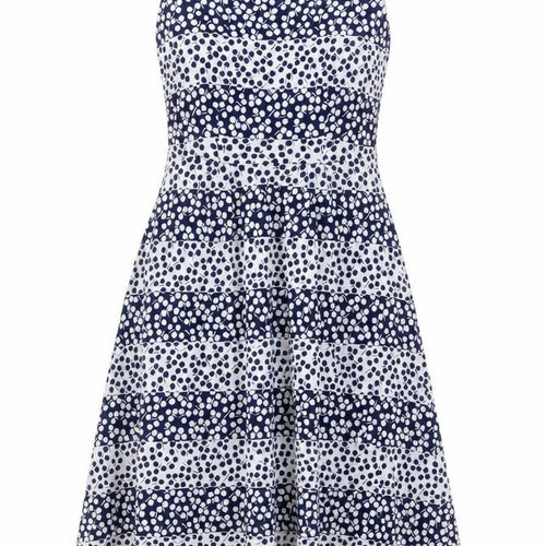 Boden Women Blue White UK 10 Fit & Flare Midi Floral Dress